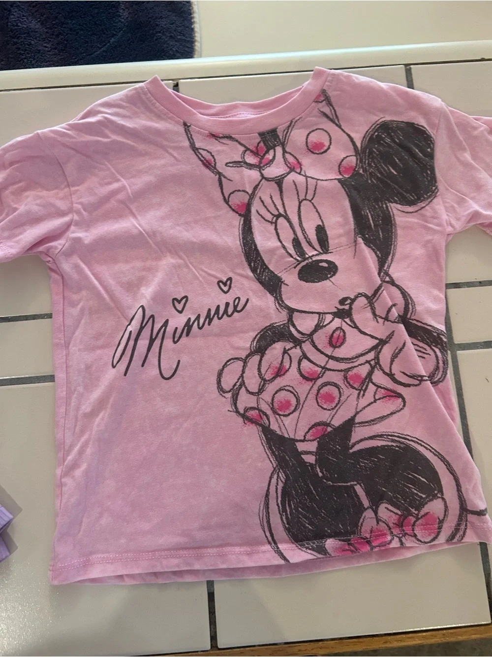 Disney Minnie Mouse Pink Graphic Kids Pajama Top